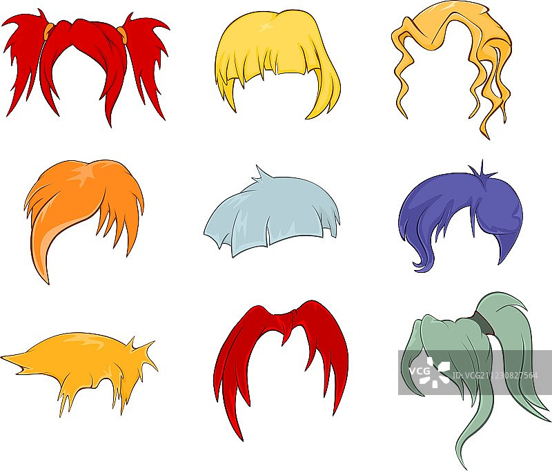 一套假发发型图片素材