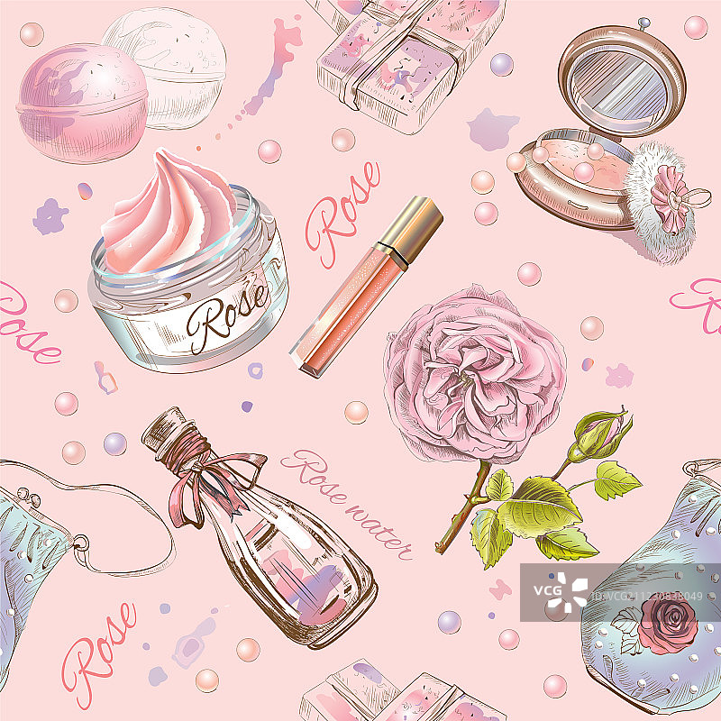 玫瑰色化妆品图案图片素材