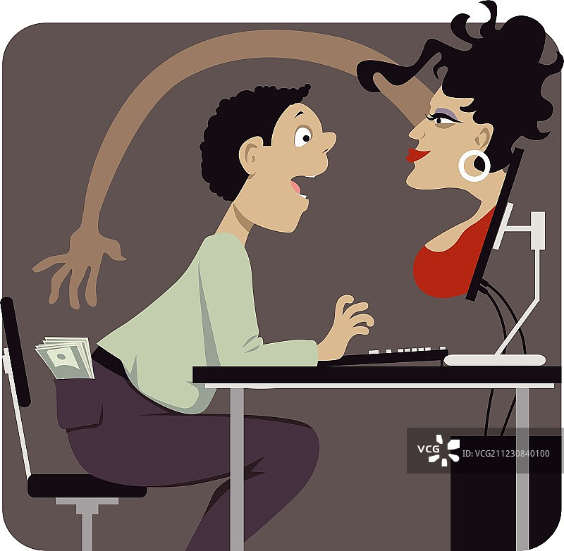 互联网约会诈骗图片素材