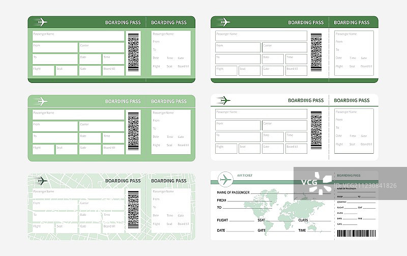 绿色门票组合图片素材