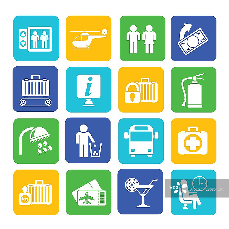 机场和交通图标剪影图片素材