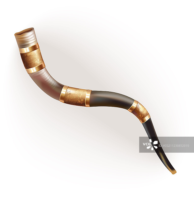 白色背景上隔离的传统羊角号图片素材
