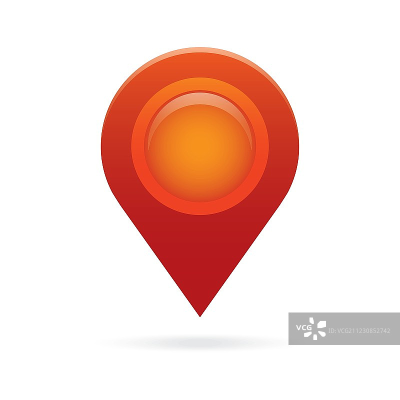 红色地图指针图标GPS定位旗帜图片素材