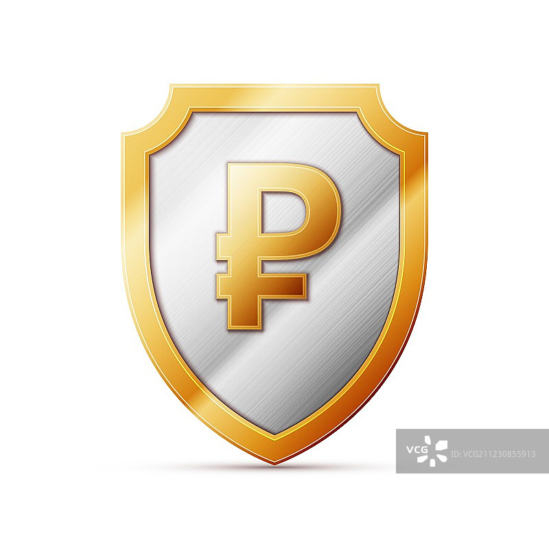带有RUB符号的盾牌图片素材