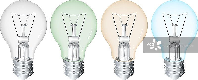 四个荧光灯泡图片素材