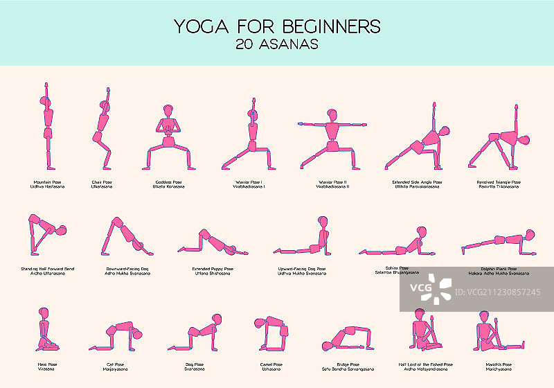 初学者瑜伽姿势简笔画图片素材