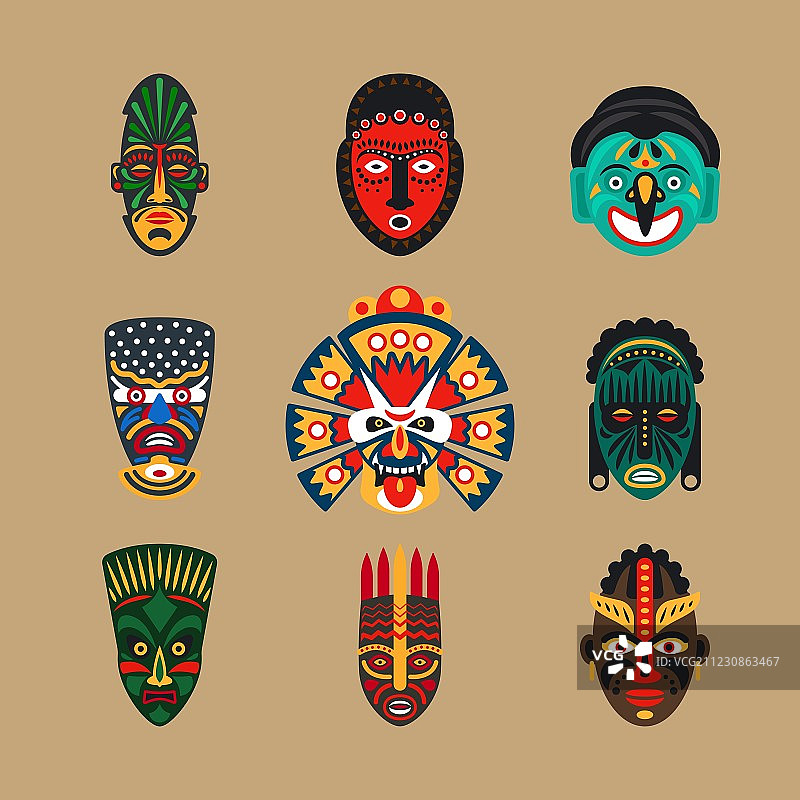 民族面具图标图片素材