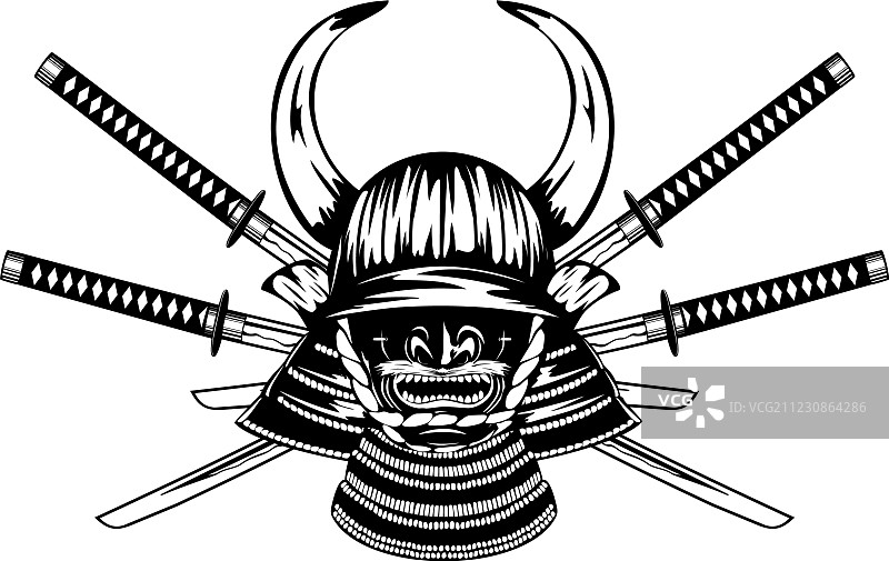 武士头盔和武士刀图片素材