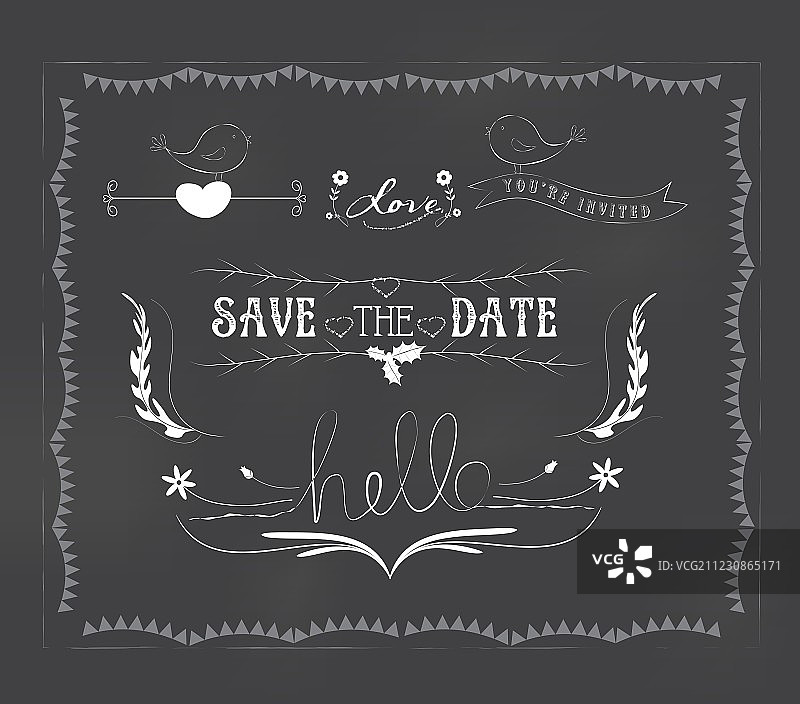 黑板婚礼图案素材集图片素材