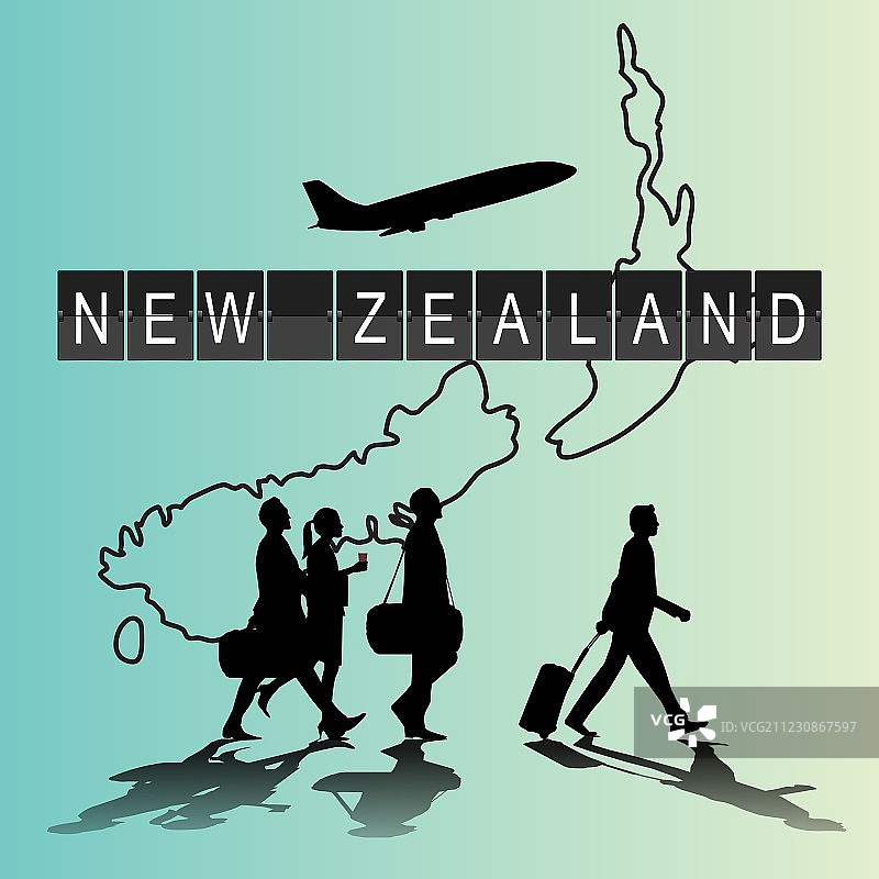 机场人物剪影信息图图片素材