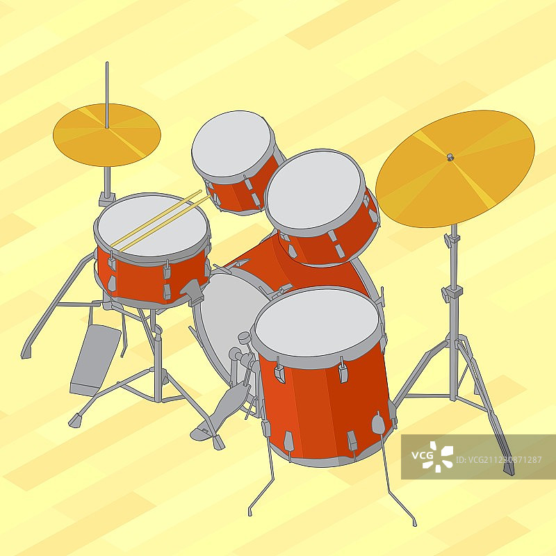 架子鼓2.5D图片素材