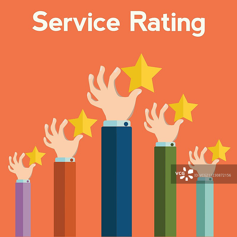 反馈识别概念：手持评级图片素材