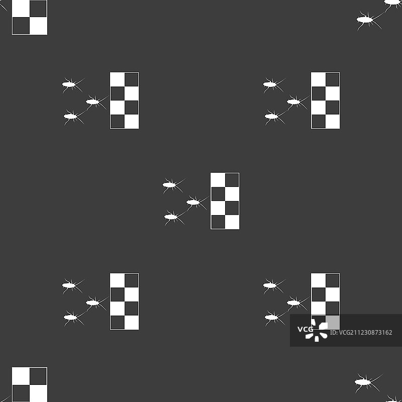 背景上的蟑螂比赛图标无缝图案图片素材