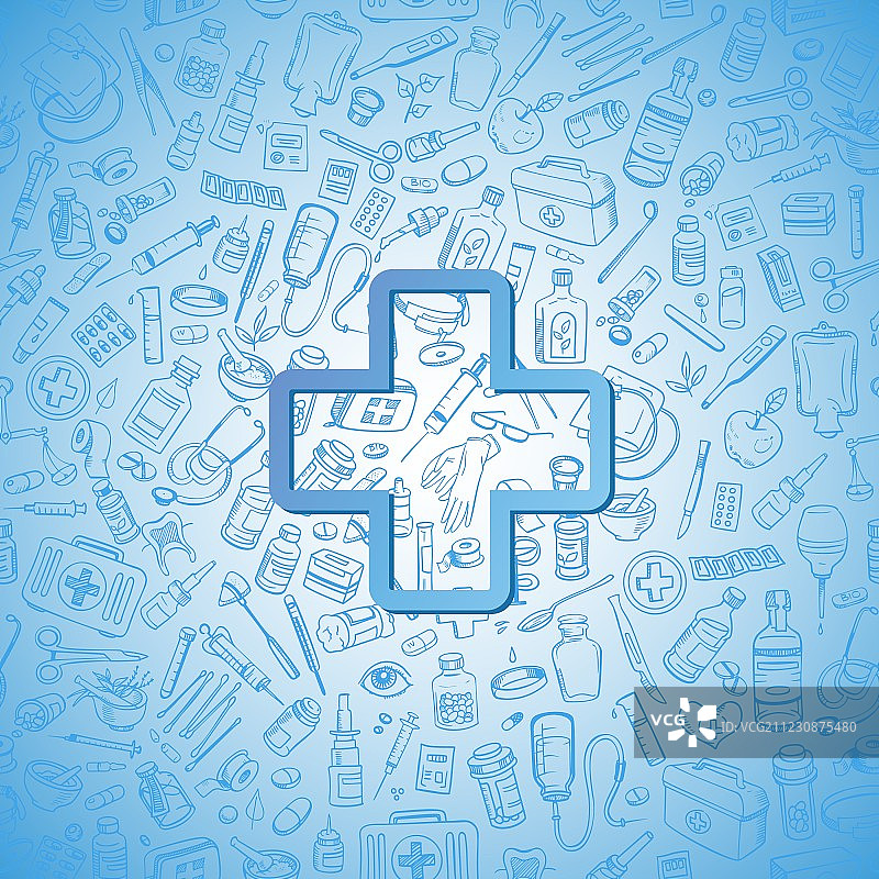 医疗涂鸦背景图片素材