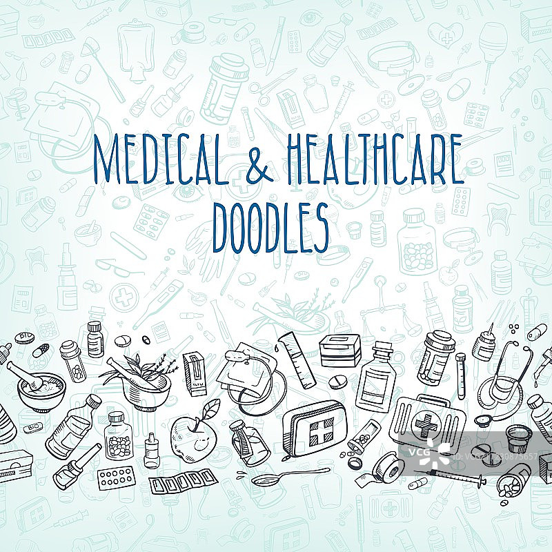 医疗涂鸦背景图片素材