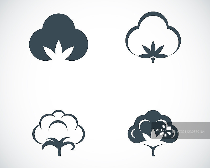 黑色棉花图标合集图片素材