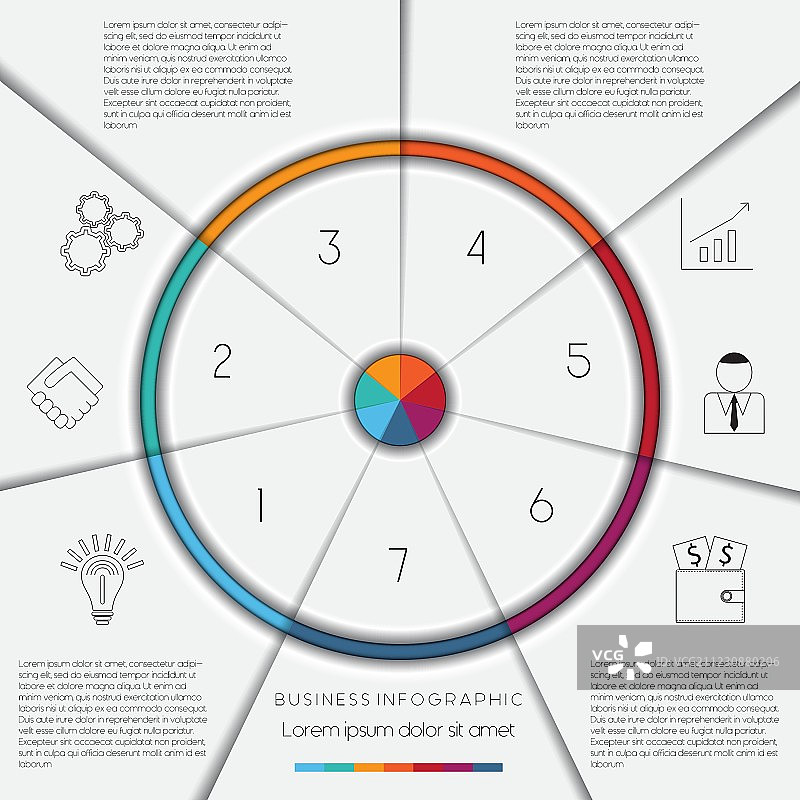 包含7个位置的信息图模板图片素材