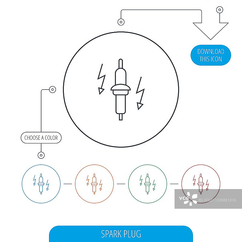 火花塞图标汽车电气零件标志图片素材