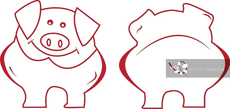 卡通滑稽猪图片素材