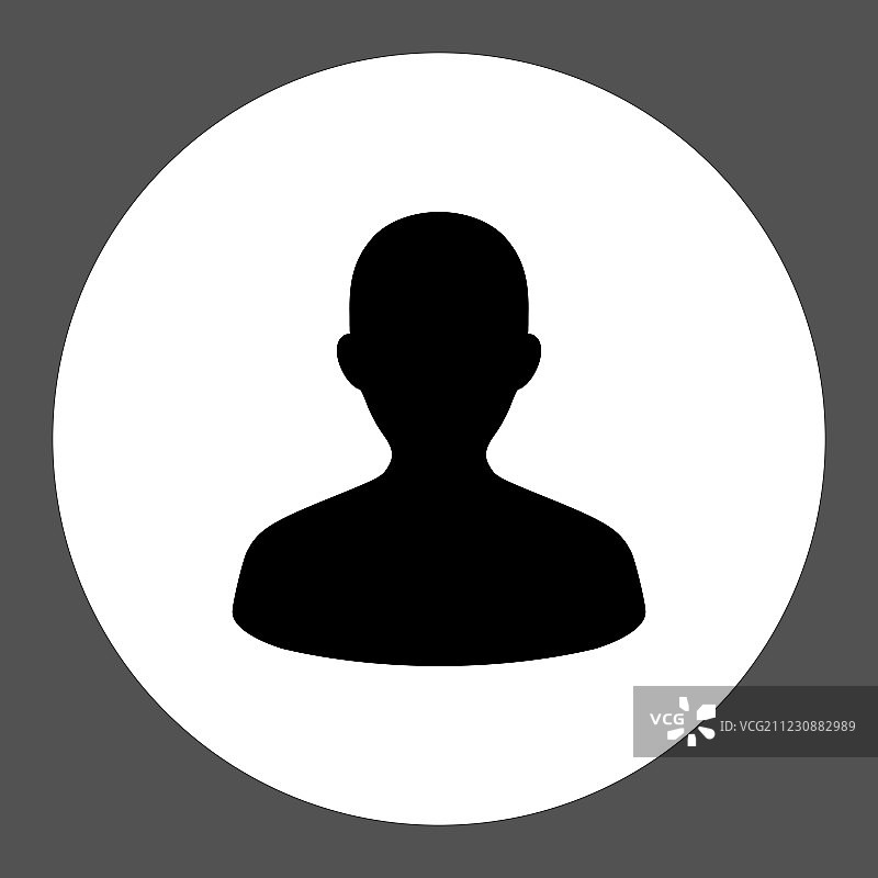 用户扁平黑白圆形按钮图片素材