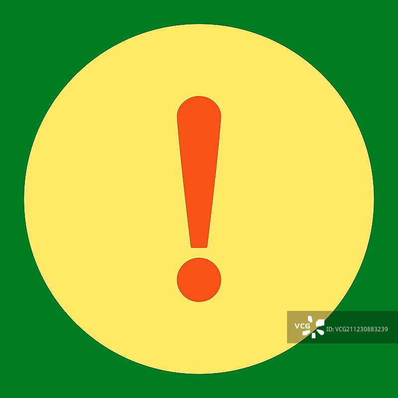 扁平风格橙色和黄色感叹号图片素材