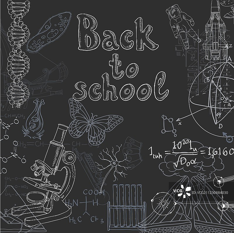 黑板上的返校季涂鸦图片素材