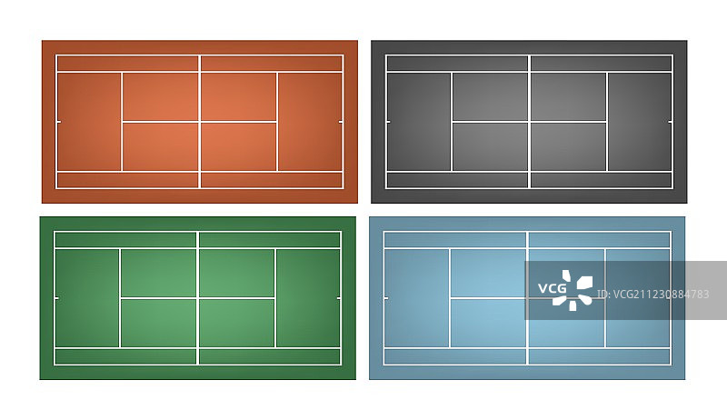 一组网球场图片素材