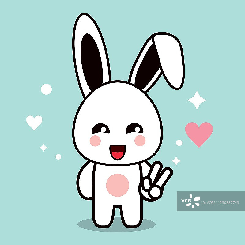 可爱兔子卡通设计图标图片素材