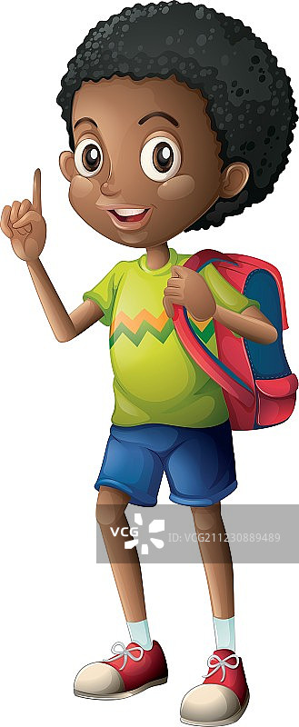 一个黑人男学生图片素材