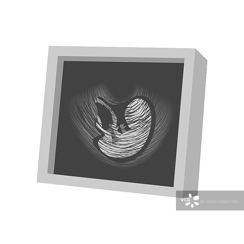 超声波胎儿卡通图标图片素材