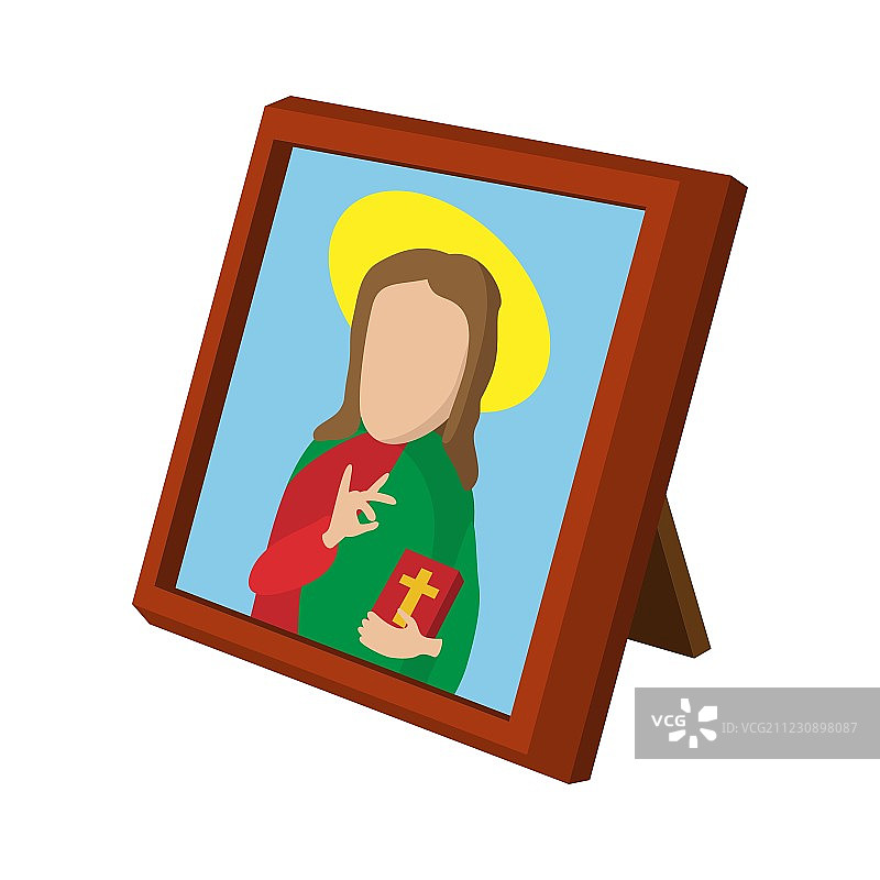 描绘卡通圣徒的教堂图标图片素材