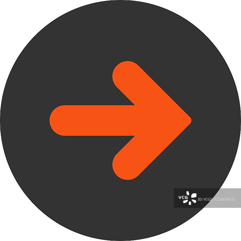 扁平橙灰色圆形向右箭头图片素材