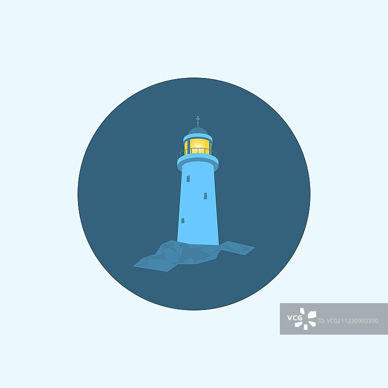 彩色灯塔图标图片素材