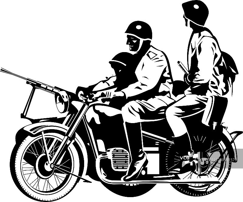 军用摩托车图片素材