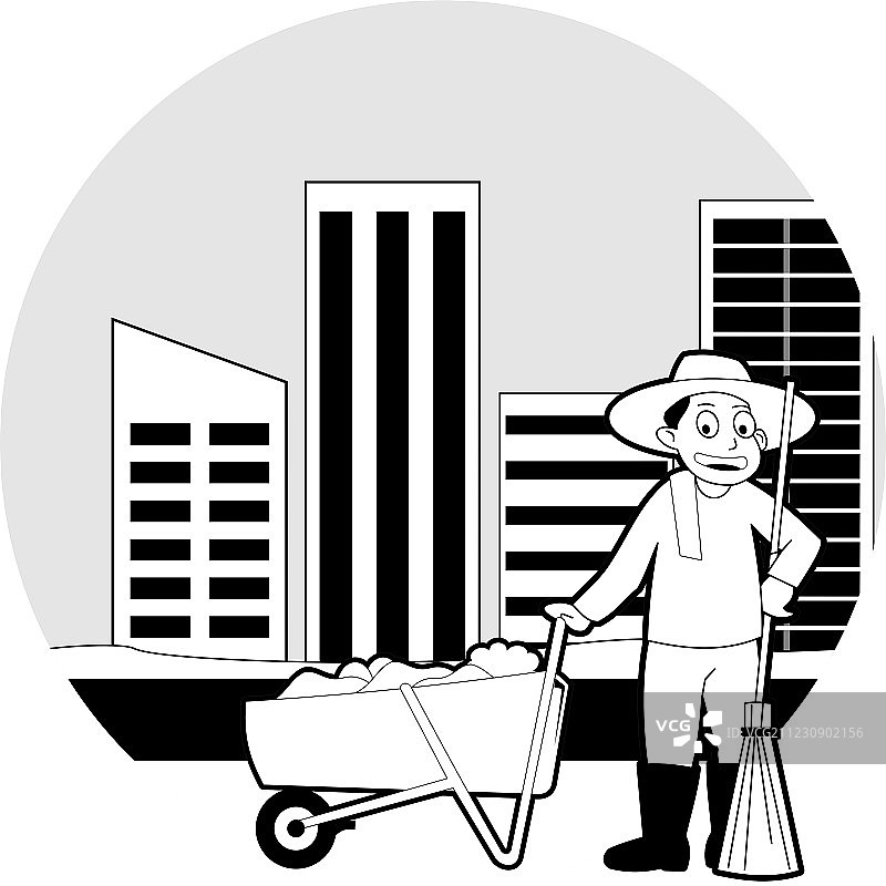 卡通街道清洁工图片素材