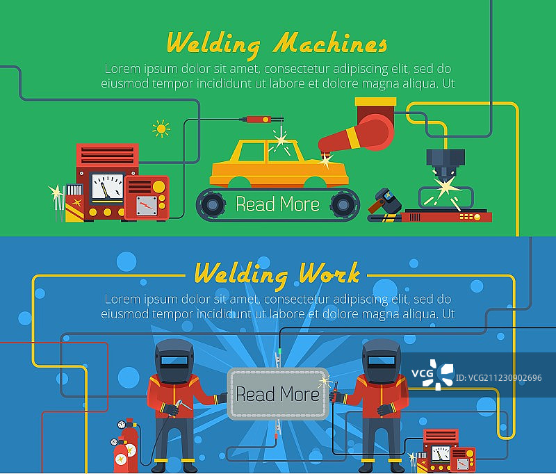 两个焊接横幅图片素材