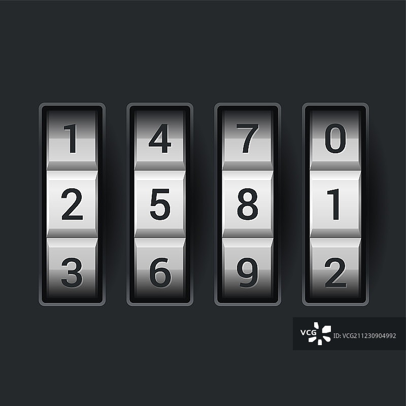 深色背景上的密码锁数字图片素材