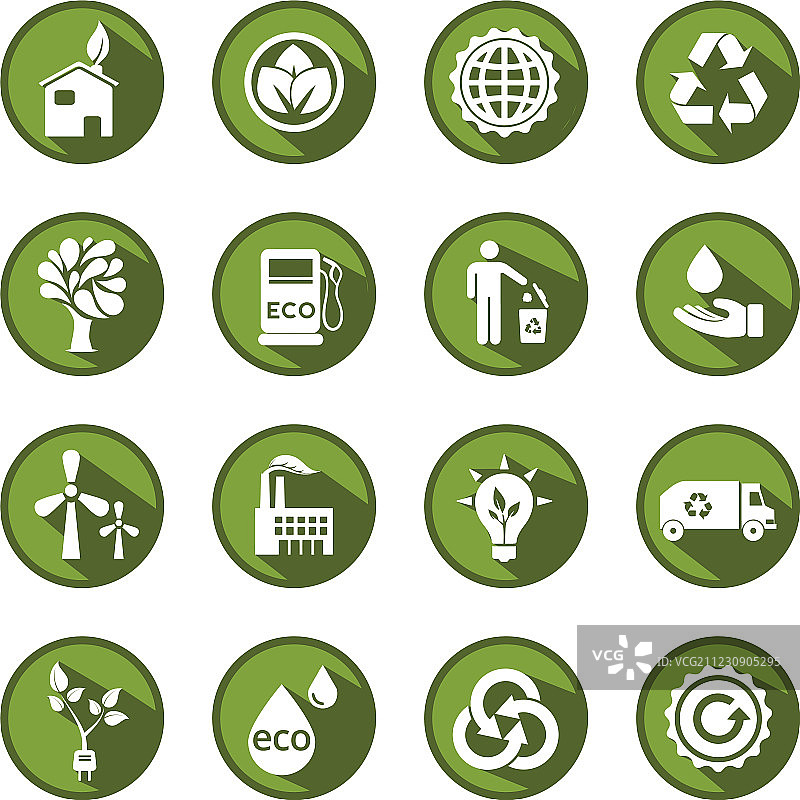 绿色环保图标集图片素材