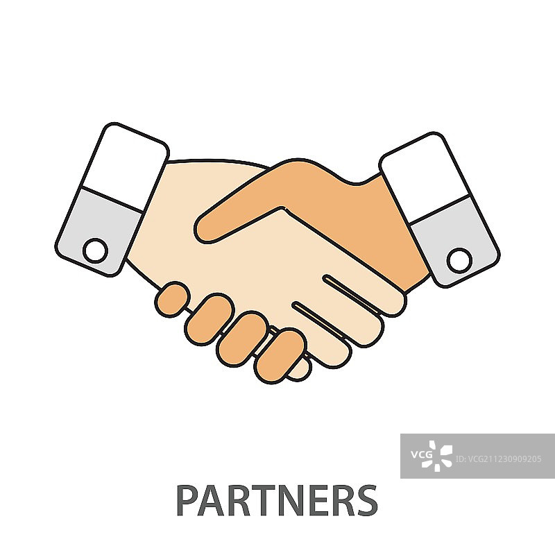 两位商务伙伴达成协议并正在执行图片素材