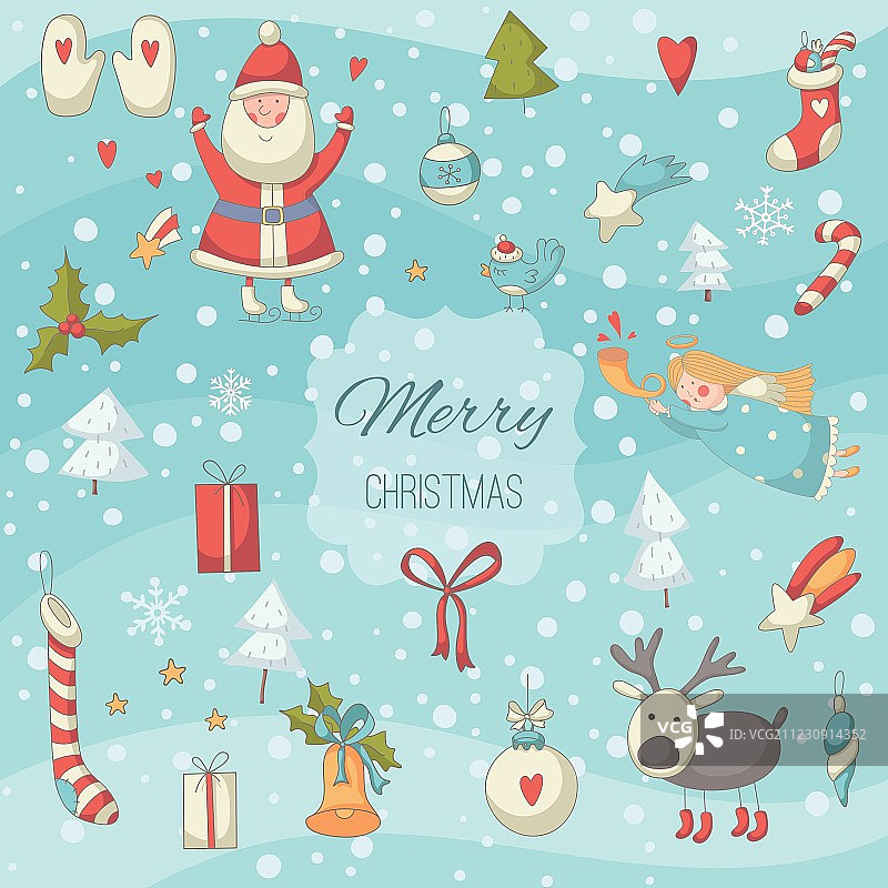 圣诞节设置图片素材