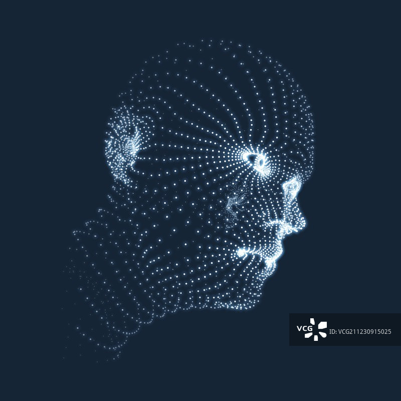 3D网格人头头像图片素材