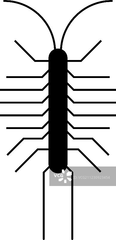 蜈蚣卡通造型扁平昆虫图片素材