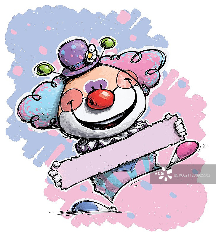 小丑拿着彩色标签图片素材