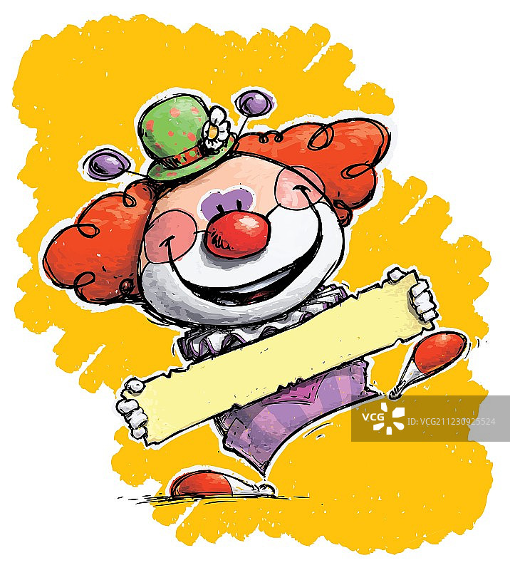 小丑拿着标签图片素材