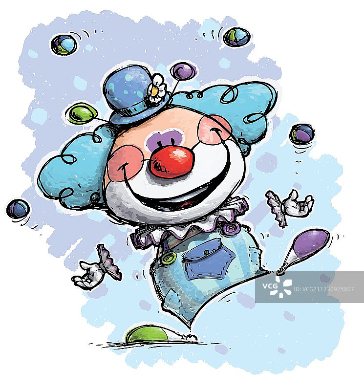 玩杂耍的小丑男孩图片素材