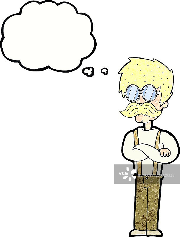 留着胡子戴着眼镜的卡通潮男图片素材