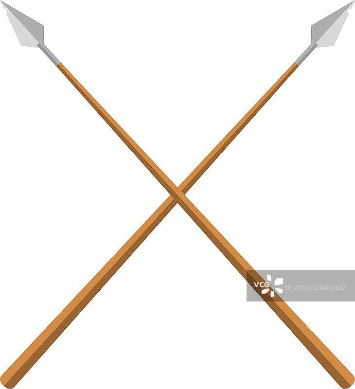 扁平风格历史交叉长矛插画图片素材