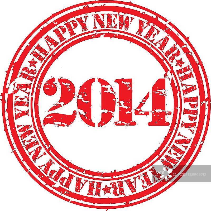 快乐的2014年新年污迹印章图片素材