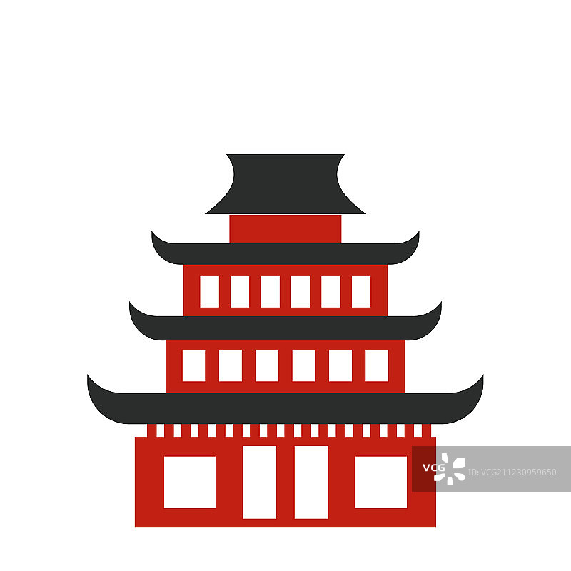 宝塔扁平图标图片素材