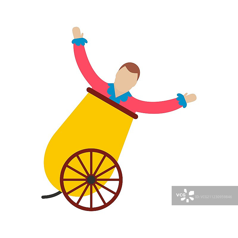 炮筒里的马戏团演员图标图片素材